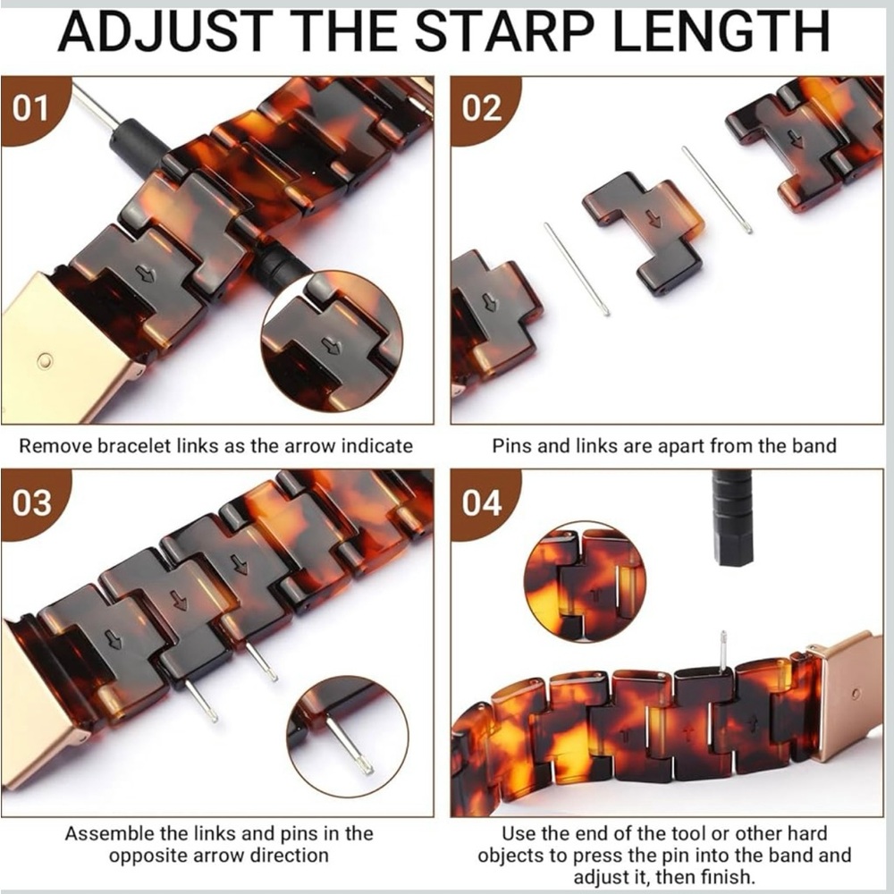 Apple Compatible Resin Tortoise Shell Band - Picture 3 of 5